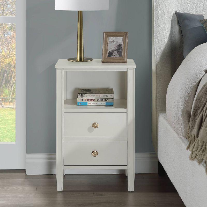 Winsley Off-White MDF 2-Drawer Storage Nightstand