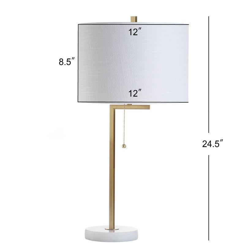 24.5" Metal/Marble Alyssa Table Lamp with Pull Chain, Marble Base - JONATHAN Y