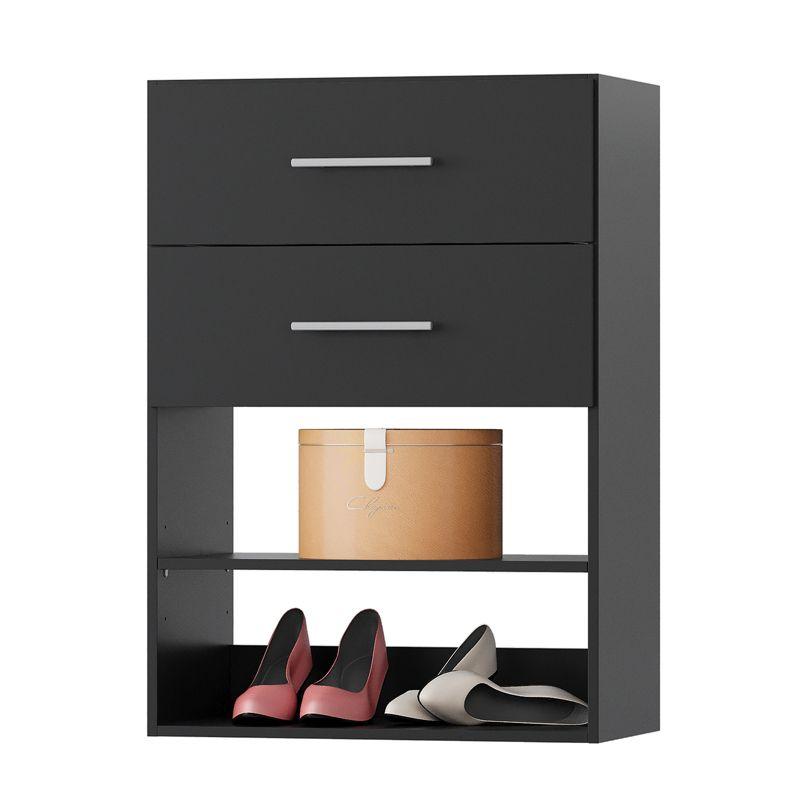 HOMEIBRO 2 Drawer Short Tower Closet Unit Closet System