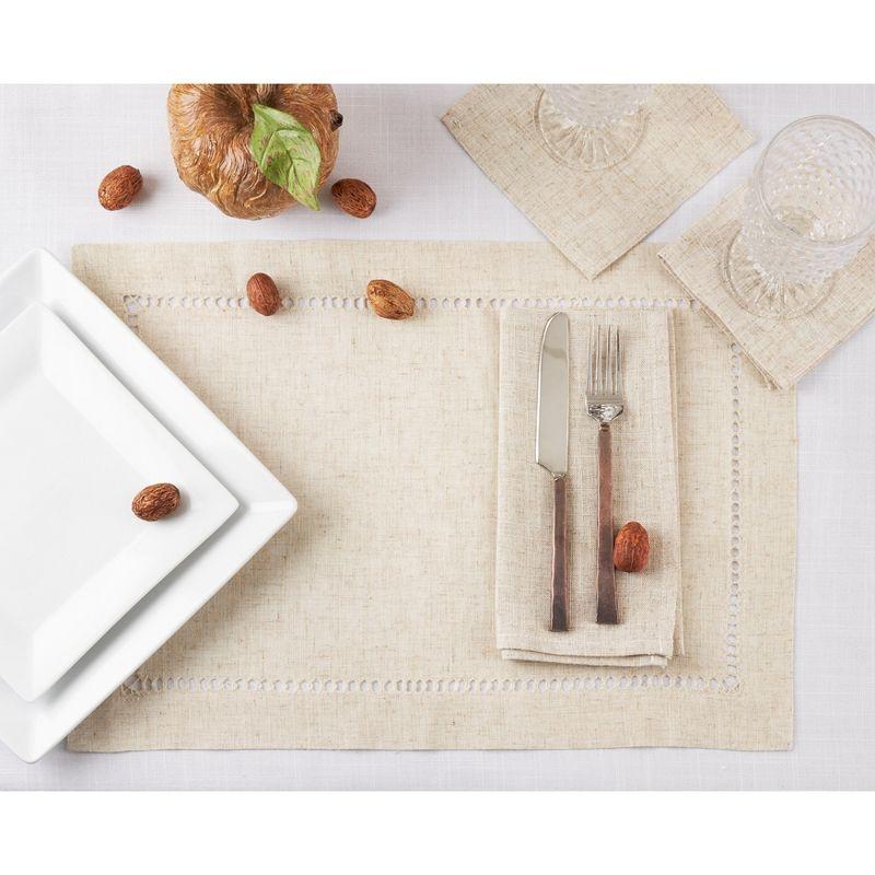 Natural Linen Blend 10" Cocktail Napkins Set of 12