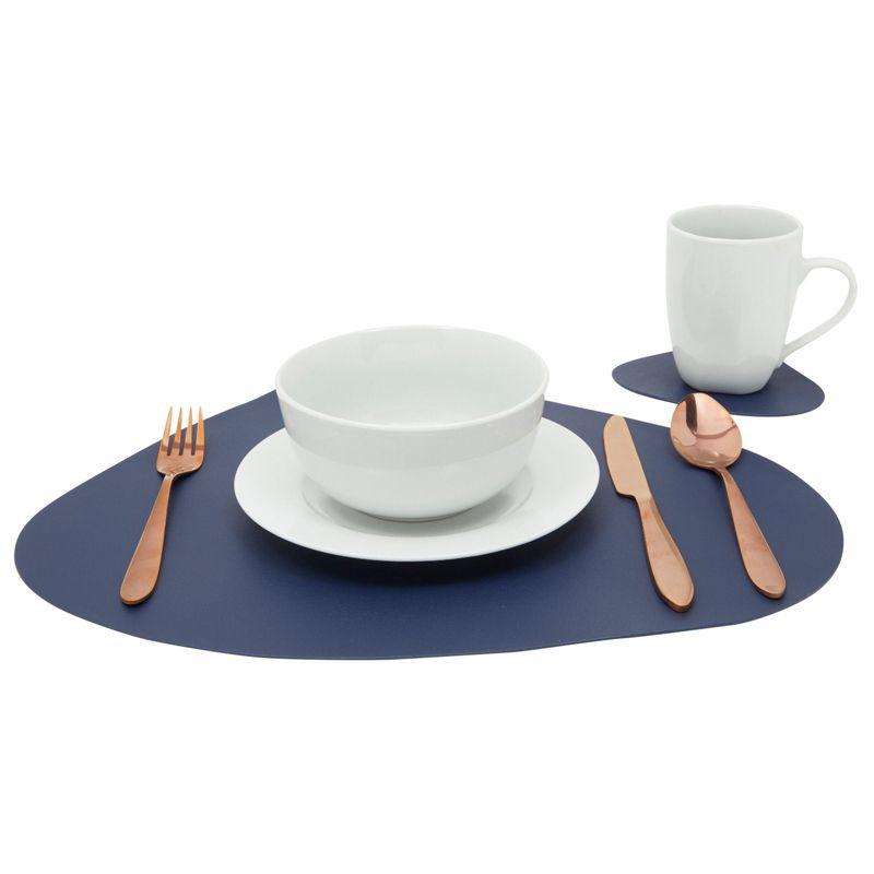 Juvale Set of 4 Wedge Placemats for Round Dining Tables with Matching Coasters, 8 Pieces, Blue