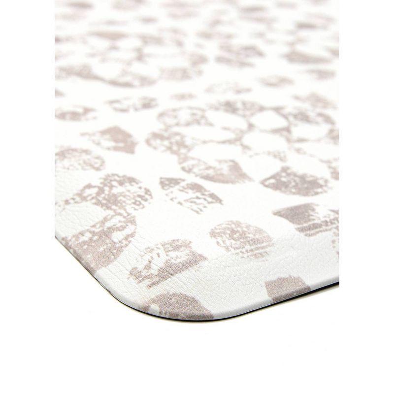 Taupe and White Floral Anti-Fatigue Comfort Mat, 32" x 20"