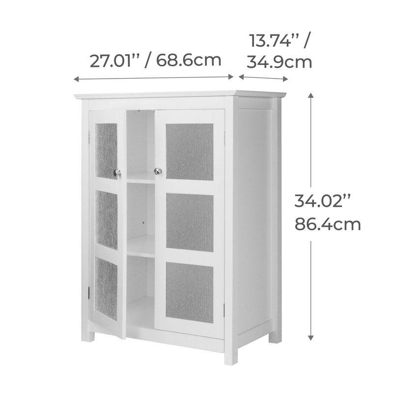 Connor Floor Cabinet White - Elegant Home Fashions: Wood Composite, 3 Shelves, 2 Doors, Anti-Tip Hardware