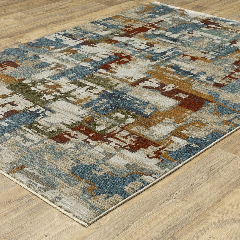 Hayden Beige and Multi Abstract 3'3" x 5' Area Rug