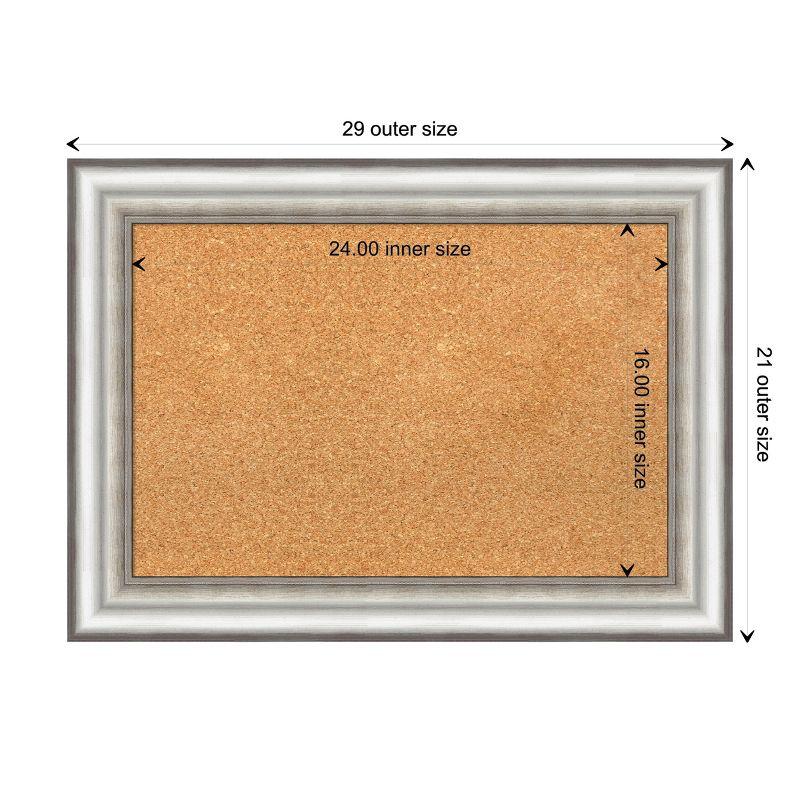 Amanti Art Salon Silver Framed Corkboard, Natural Cork