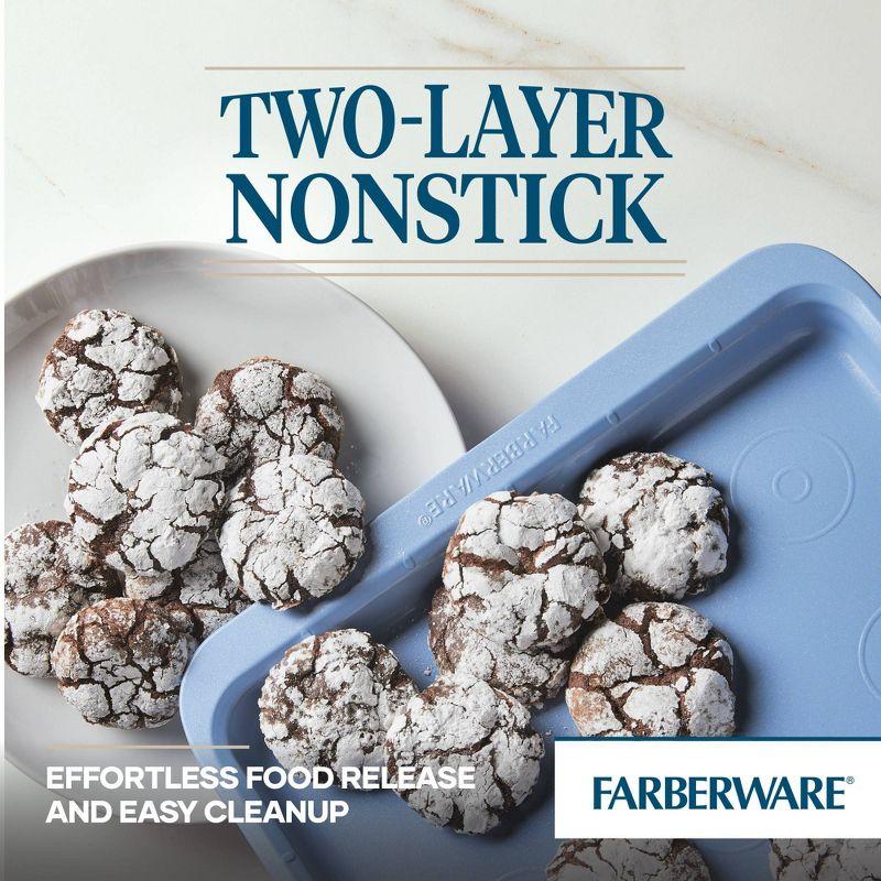 Farberware Easy Solutions Nonstick Bakeware Set, Two Cookie  Pans, Loaf Pan / Bread Pan, Cake Baking Pan, 4 Piece, Blue