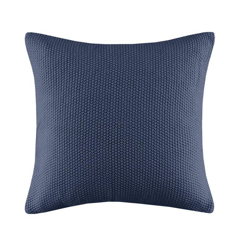20"x20" Oversize Bree Knit Square Throw Pillow Cover Indigo - Ink+Ivy: Hidden Zipper, Machine Washable