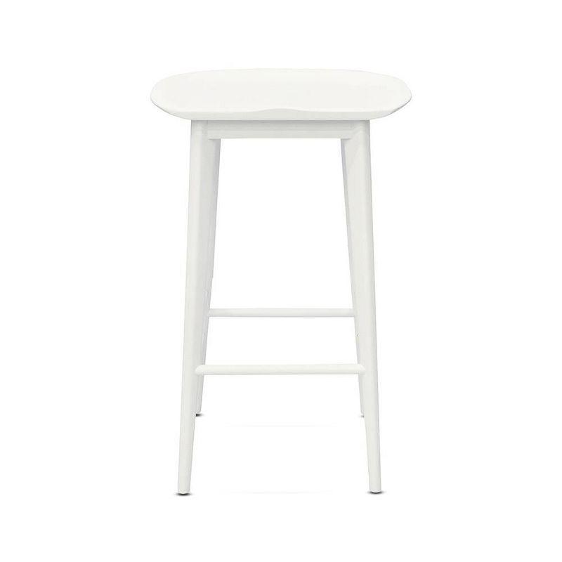 Hilton 24" White Solid Acacia Transitional Counter Stool