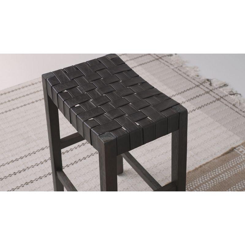 Maven Lane Maven Lane Emerson Kitchen Stool with Vegan Leather Upholstery