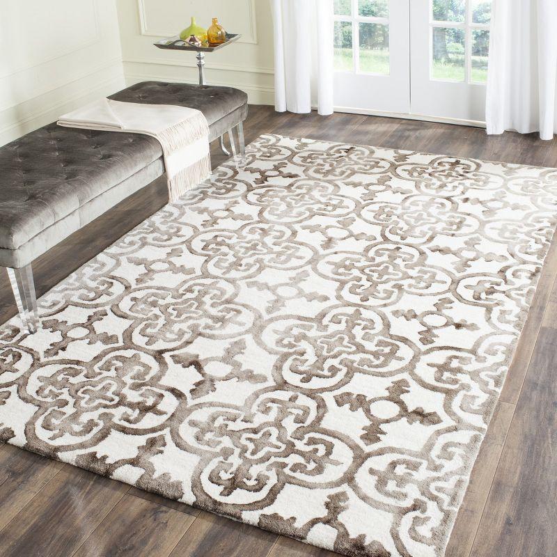 Hand-Tufted Ivory & Brown Wool Blend 6' x 9' Area Rug