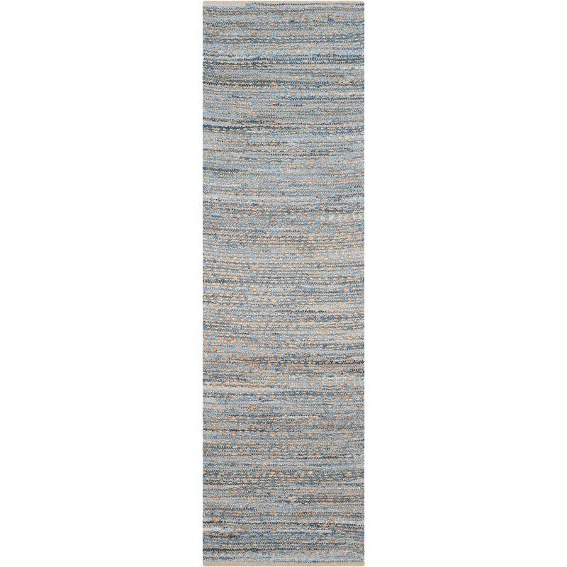 Cape Cod CAP350 Hand Woven Runner Rug - Natural/Blue - 2'3"x10' - Safavieh.