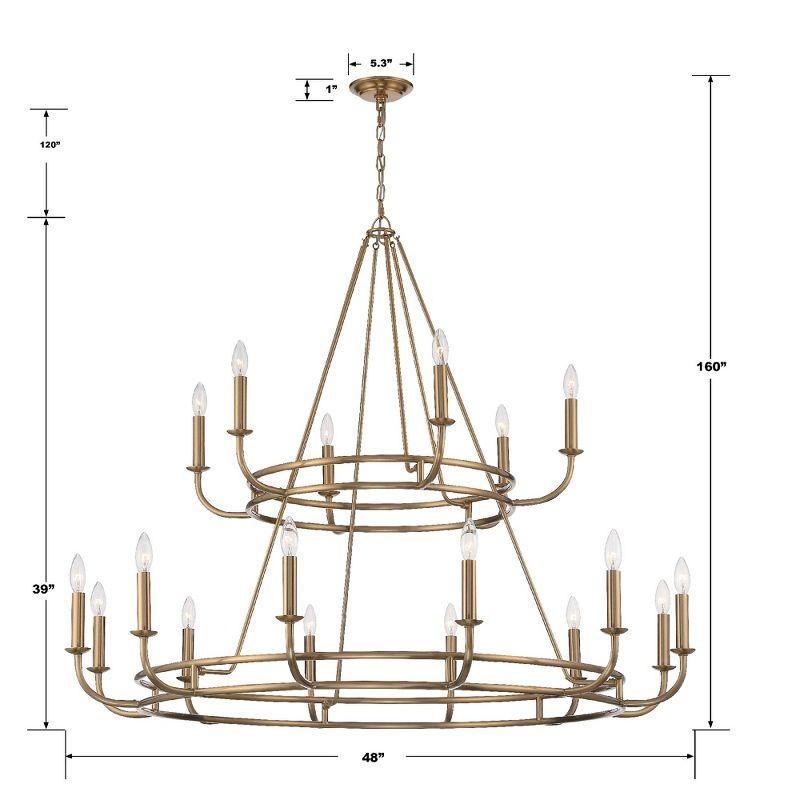 Crystorama Lighting Bailey 18 - Light Chandelier in  Aged Brass