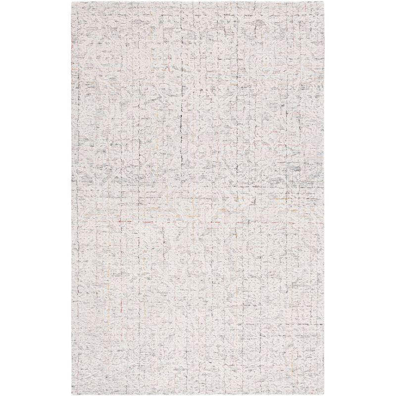 Handmade Grey/Ivory Tufted Wool Rectangular Area Rug