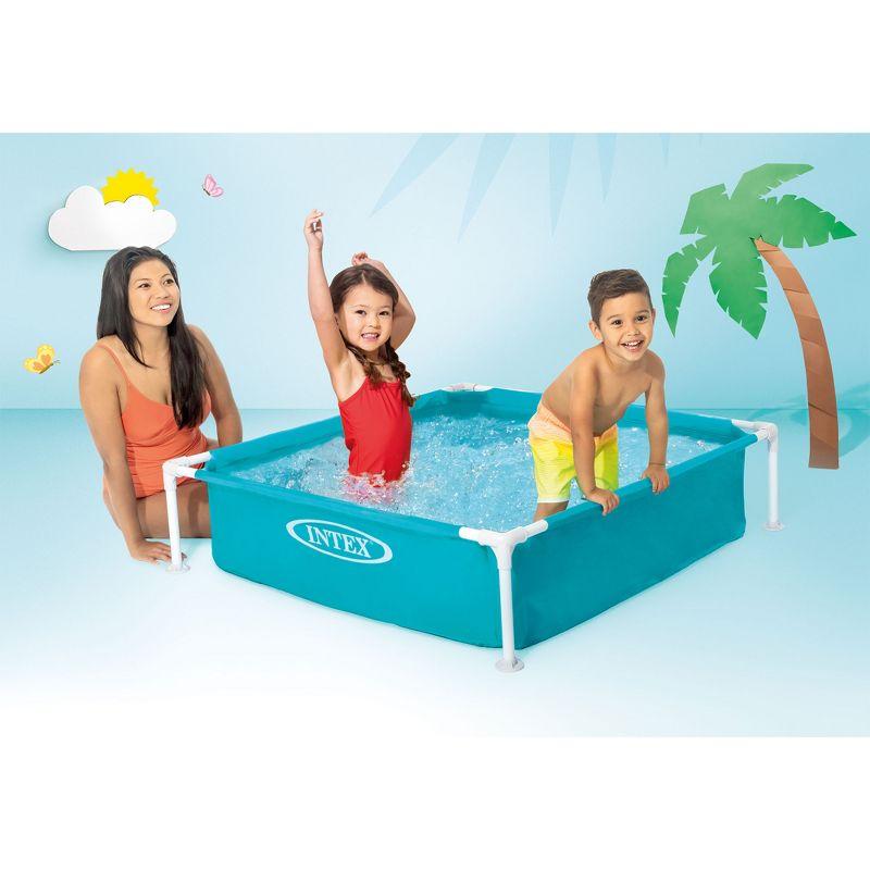 Intex 4 Foot x 12 Inch Miniature Durable Vinyl Outdoor Above Ground Frame Kiddie Swimming and Teaching Baby Pool for Ages 3 and Up, Blue