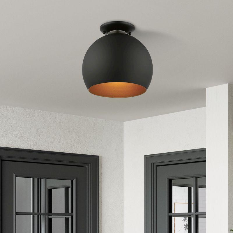 Livex Lighting Piedmont 1 - Light Semi-Flush Mount in  Black/Brushed Nickel