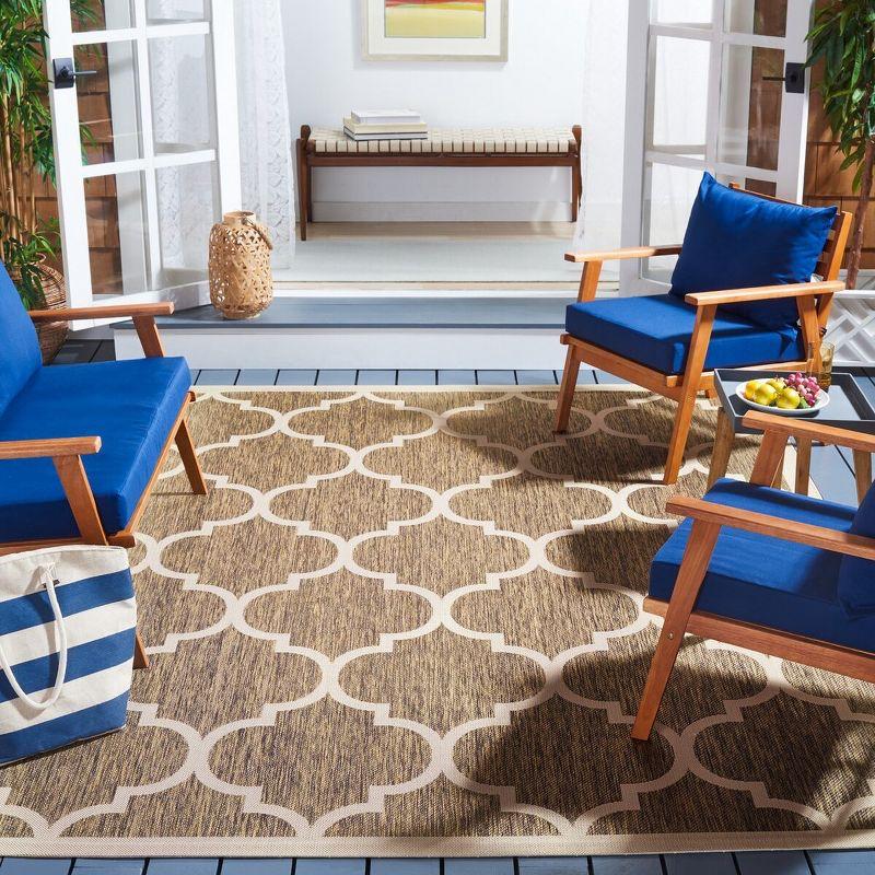 Reversible Blue and Bone Quatrefoil 9' x 12' Indoor/Outdoor Rug