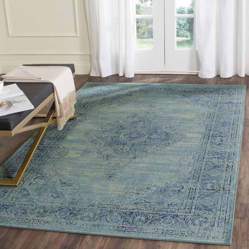 Vintage VTG112 Power Loomed Indoor Skid-Resistant Area Rug - Turquoise/Multi - 9'x12' - Safavieh