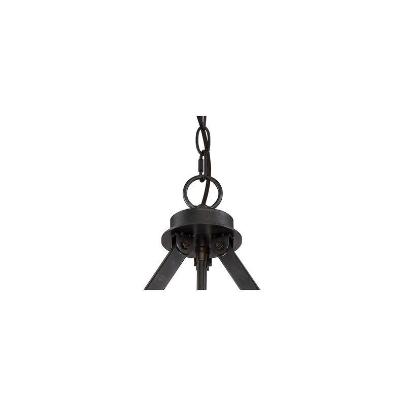 Franklin Iron Works Gorham Iron Gray Pendant Chandelier 16" Wide Industrial Rustic Clear Seeded Glass 4-Light Fixture for Dining Room Kitchen Island