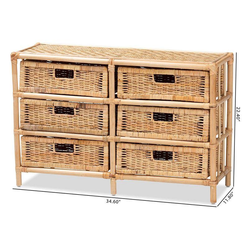 6 - Drawer Rattan Accent Chest