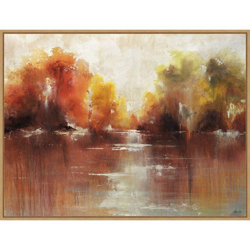 Autumn Landscape Nonrepresentational Canvas Framed Wall Art