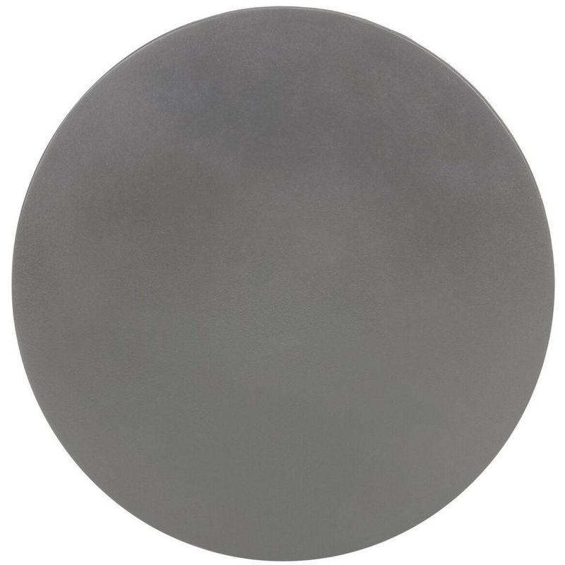 Transitional Aishi 14" Round Acrylic Gray-Brown Accent Table