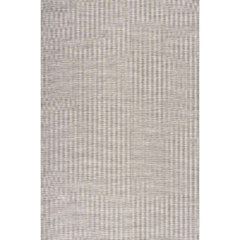 8'x10' Ethan Modern Flatweave Solid  Area Rug, Light Gray - JONATHAN Y
