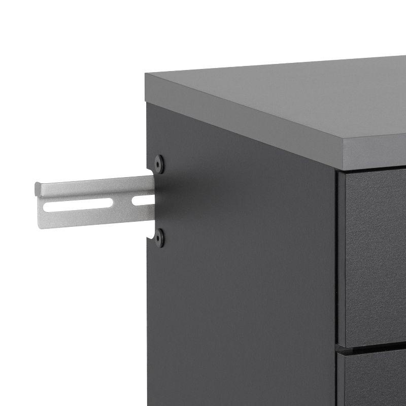 Versatile Wall-Mounted Black Laminated Composite Wood 3-Drawer Cabinet