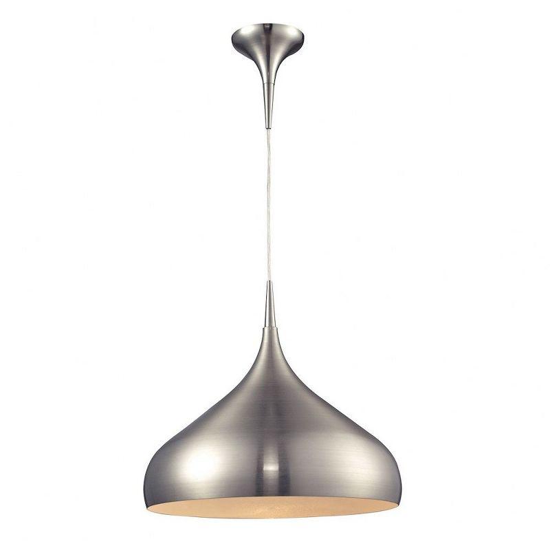 Lindsey Satin Nickel Teardrop 1-Light Pendant