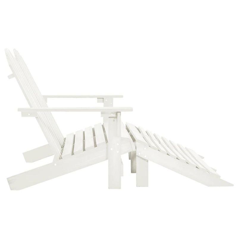 vidaXL 2-Seater Patio Adirondack Chair&Ottoman Fir Wood White