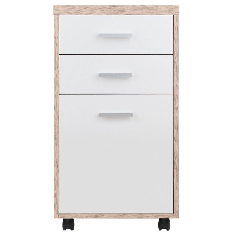 Kenner Mobile File Cabinet Wood - Winsome: Mid-Century Modern, 3-Drawer Office Storage, Anti-Tip Hardware