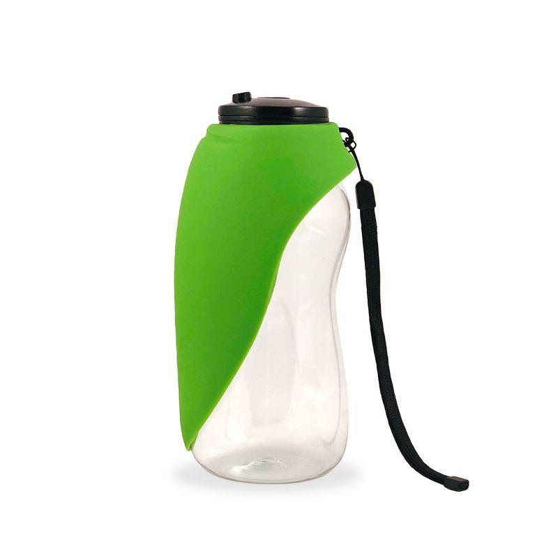 Green Portable Pet Water Bottle with Foldable Bowl