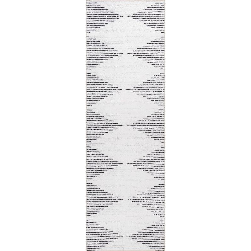 Nuloom Romina Diamond 2x8 Machine Washable Runner Indoor Area Rug for Living Room Bedroom Dining Room Entryway Hallway Kitchen, White/Charcoal