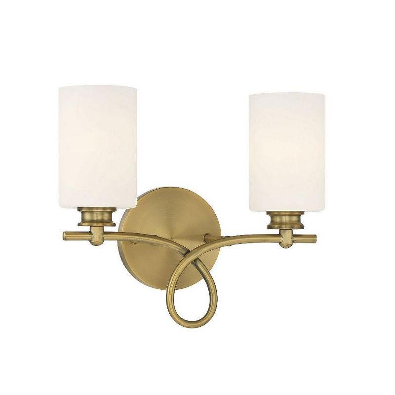 Savoy House Woodbury 2 - Light Vanity in  Warm Brass