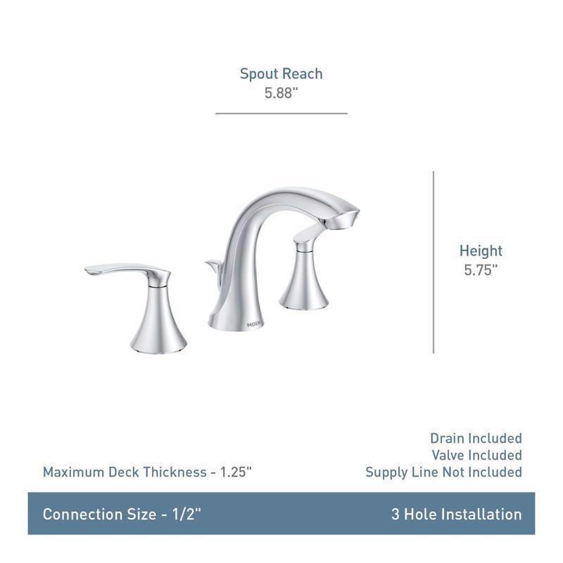 Moen Darcy Chrome Bathroom Faucet 8-16 in.