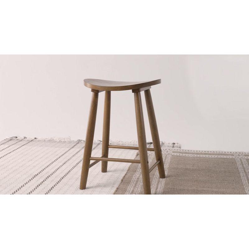 Maven Lane Luna Backless Modern Dining Kitchen Stool with Narrow Saddle Seat, Set of 3