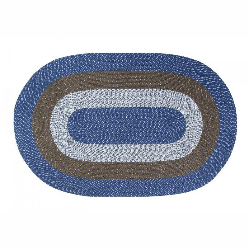 Chambray Stripe Braided 8' x 10' Oval Synthetic Rug