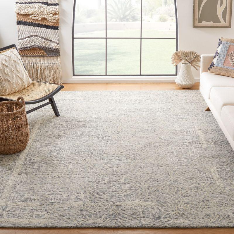 Gray Square Hand-Tufted Wool Area Rug