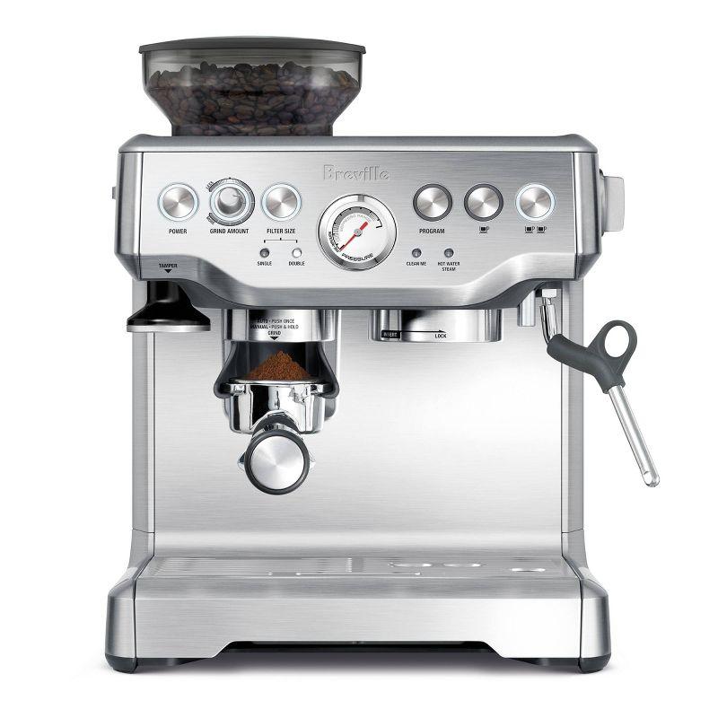 Brushed Stainless Steel Super Automatic Espresso Machine with Grinder