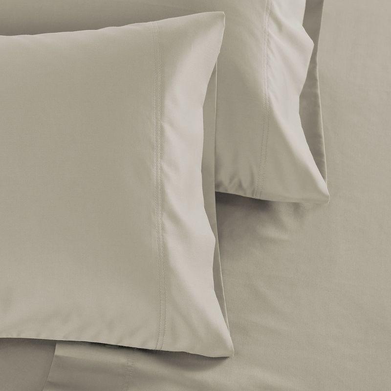 California Design Den 100% Cotton Pillow Cases Standard Size Set of 2, Sateen Weave, Cooling Pillow Cases for Standard / Queen Size Pillows, Beige
