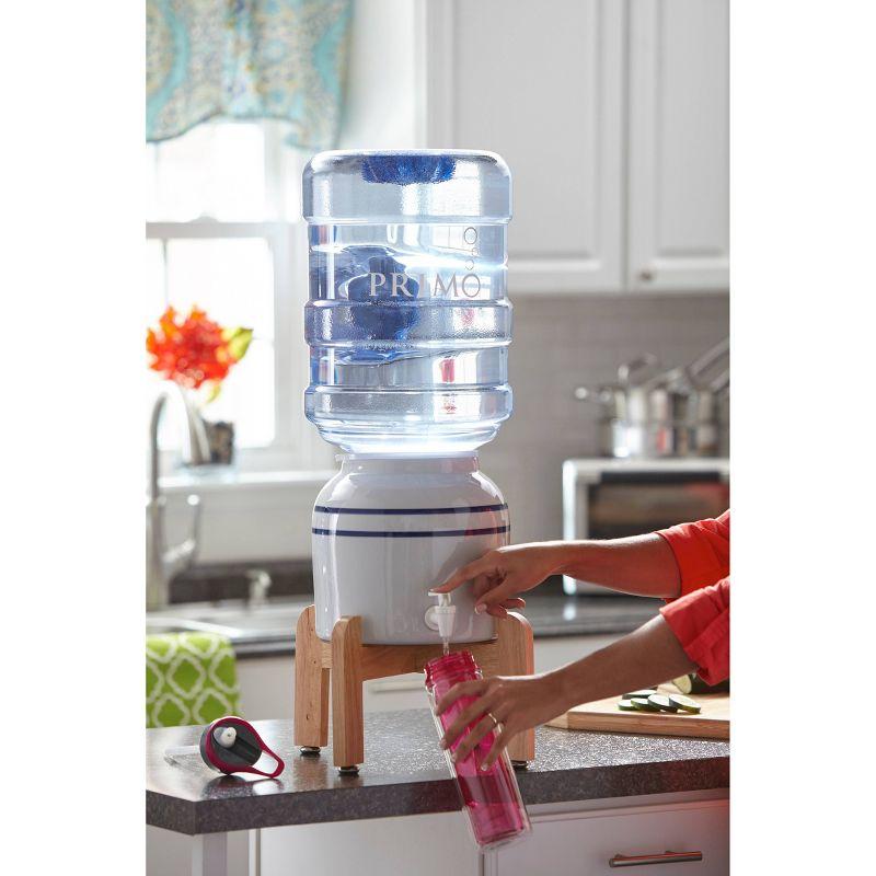 Primo Ceramic Tabletop Water Dispenser: White Beverage Server for Cold Drinks, Dishwasher-Safe, 1-Year Warranty