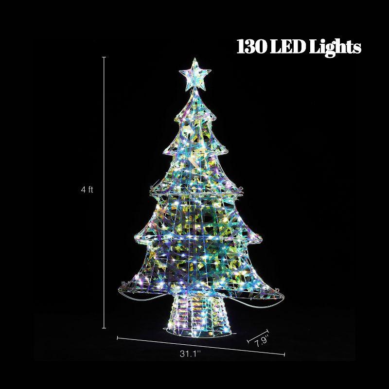 LuxenHome Lighted Christmas Tree Indoor and Outdoor Holiday Decoration Multicolored