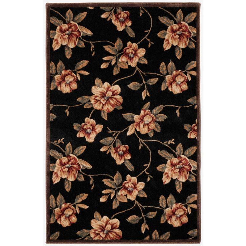 Handmade Black Synthetic Rectangular Area Rug