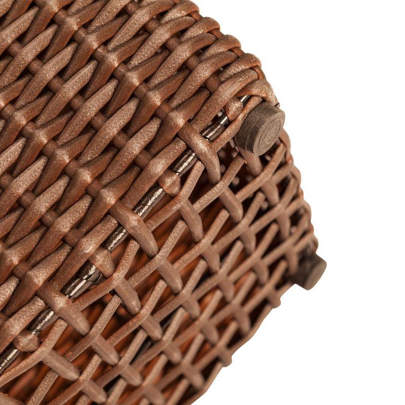 PatioSense Alto Balkene Home Alto Wicker Planter with Liners ,Tall Plant Decor Box for Outdoors - Mocha - Pack of 2