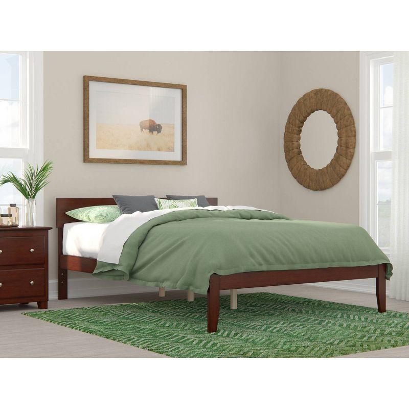 Boston Queen Walnut Wood Frame Bed with 2 Drawers