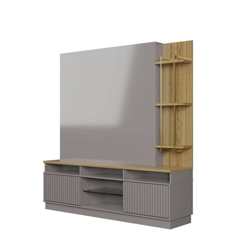71.49" Pomander Freestanding Entertainment Center TV Stand for TVs up to 50" Gray - Manhattan Comfort