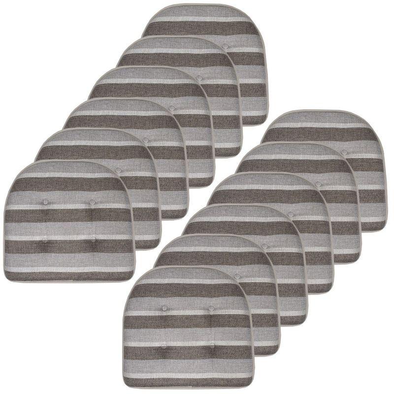 Bradford Striped U Shaped Memory Foam 17" x 16" Chair Cushion by Sweet Home Collection®