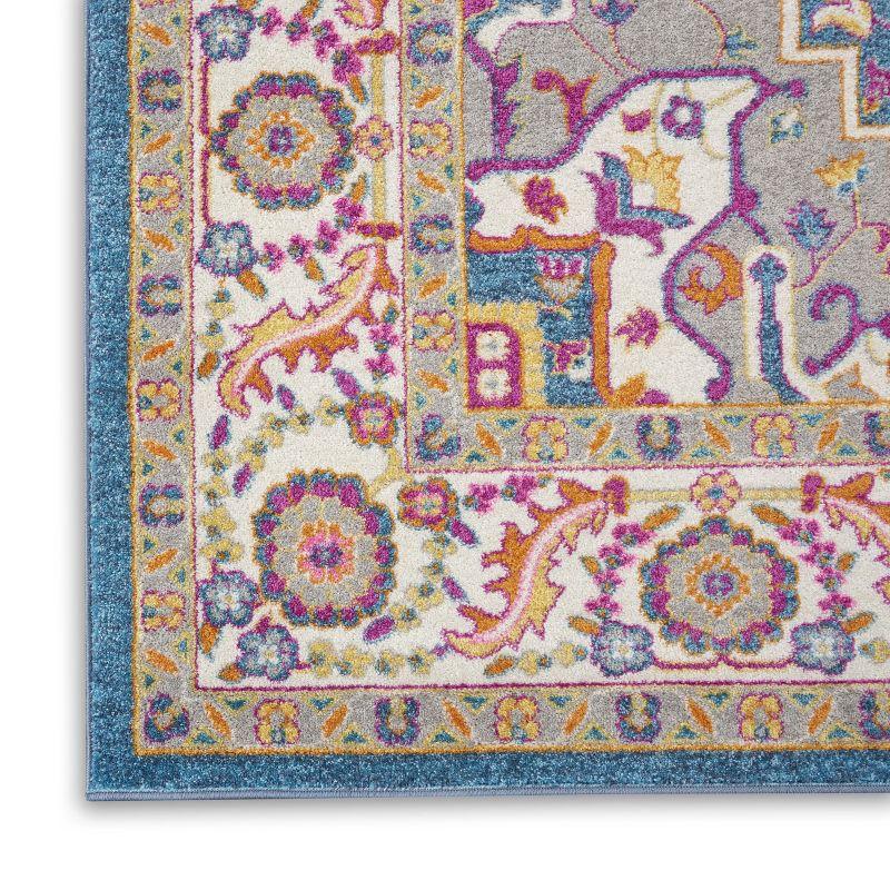 Nourison Passion Colorful Center Medallion Indoor Area Rug Teal Multicolor 6'7" x 9'6"