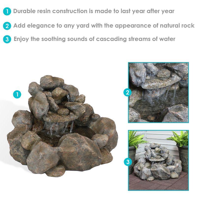 Sunnydaze 18"H Electric Resin Rocky Ravine Waterfall Outdoor Water Fountain