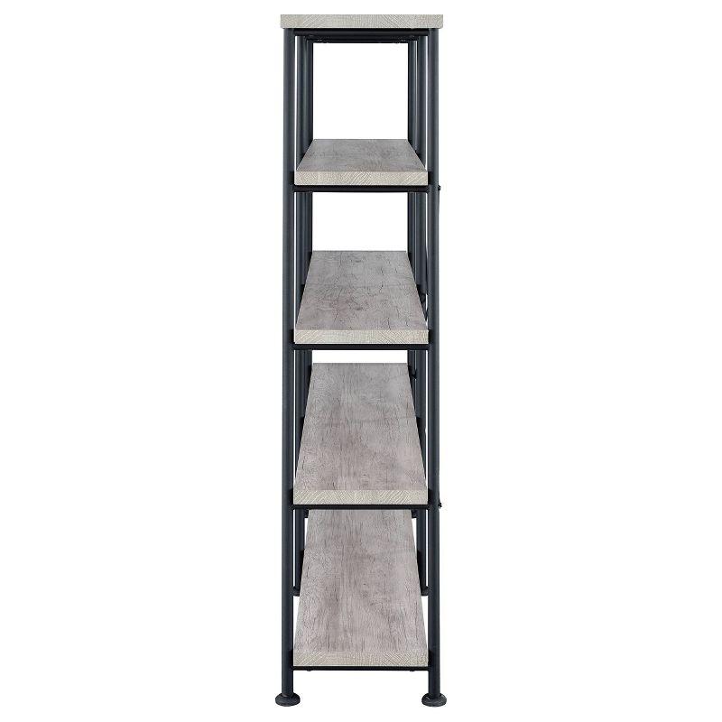 63" Analiese Double Bookcase with 4 Open Shelves in Gray Driftwood - Coaster