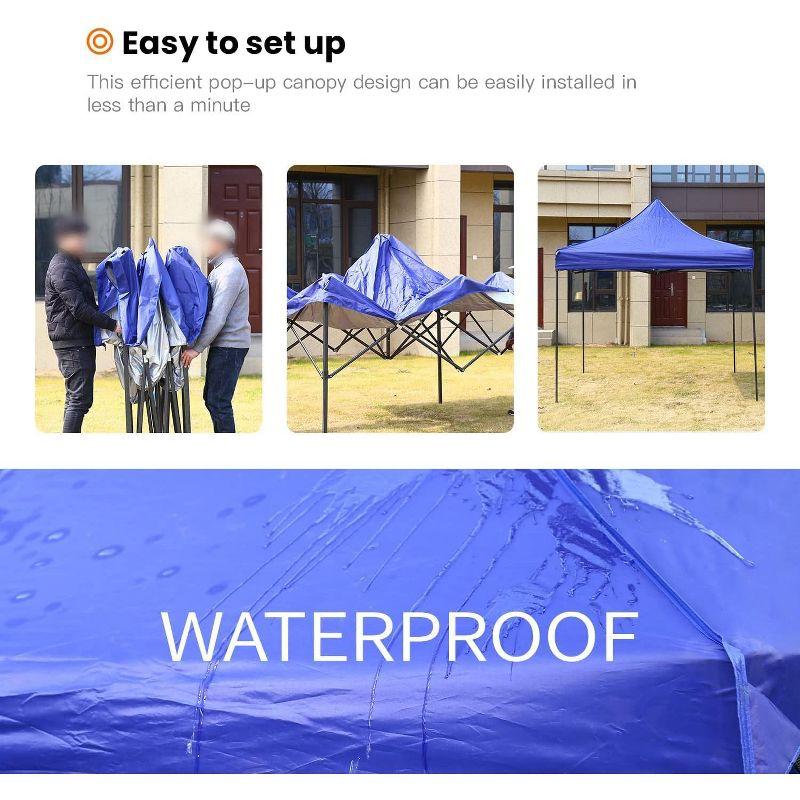 FDW Pop Up Canopy Tent 9.8x9.8, Anti-UV, Straight Leg and Easy up Sun Shelter for Parties, Camping with Portable Bag, 4 Sand Bags